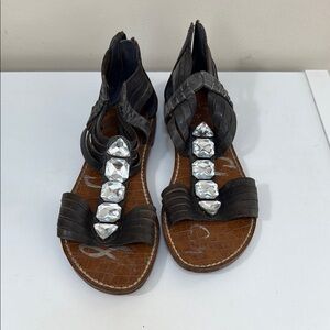 Elegant Black Sandals with Silver Accents